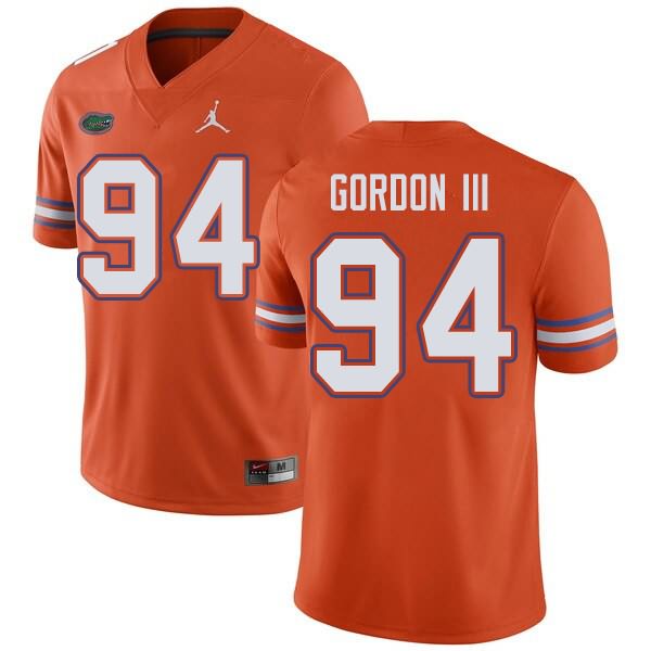 Men's NCAA Florida Gators Moses Gordon III #94 Stitched Authentic Jordan Brand Orange College Football Jersey OJW1165YC